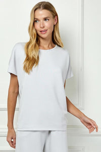 SUPER SOFT ATHLEISURE PULLOVER SHORT SLEEVE TOP