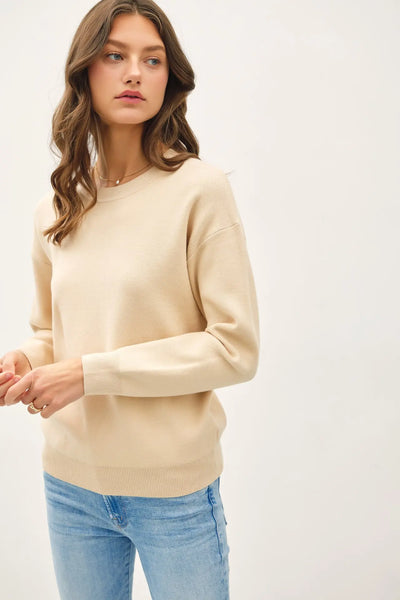 EVERYDAY COZY ESSENTIAL SOFT BASIC ROUND NECK SWEATER