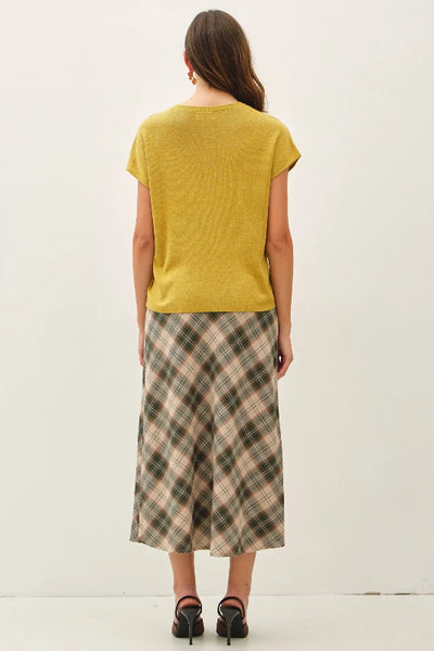 ULTRA-SOFT WOOL BLENDED CAP SLEEVE SWEATER TOP