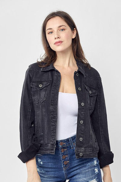 CLASSIC COMFORT STRETCH VINTAGE WASH DENIM JACKET