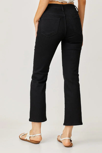 RISEN MID RISE CROP STRAIGHT JEANS