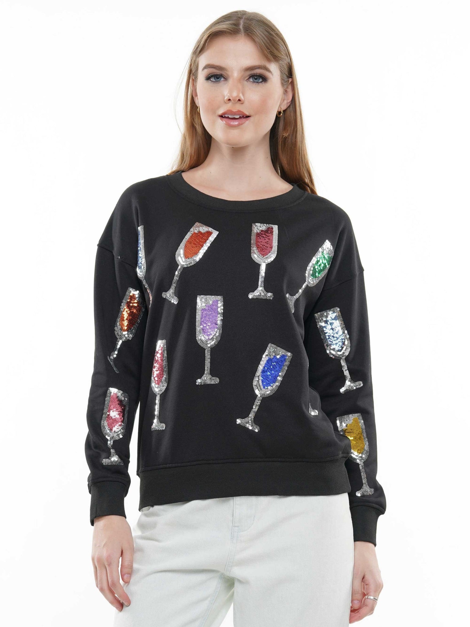 SUPER SOFT ALL OVER SEQUIN WINE BOTTLE TOP