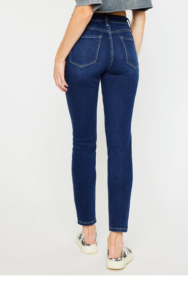 HIGH RISE CIGARETTE FIT CLEAN BASIC COMFORT STRETCH JEANS