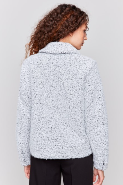 HEATHERED SHORT BOUCLE MOTO JACKET