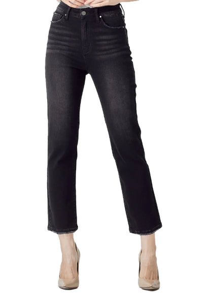 RISEN MID RISE CROP STRAIGHT JEANS