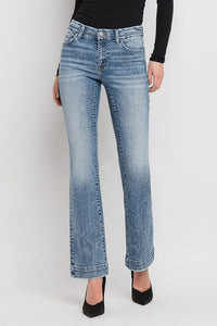 MID RISE MOUNT BRUCE SEAMLESS WAISTBAND BOOTCUT JEANS