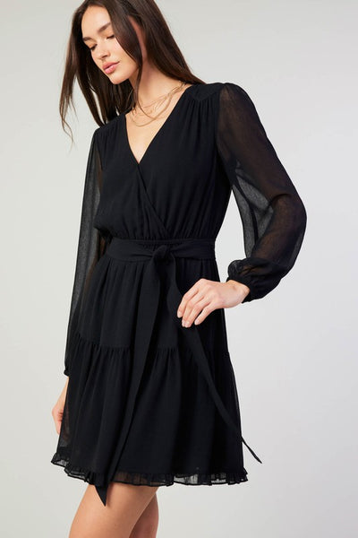 EFFORTLESSLY FLATTERING SURPLUS MINI DRESS WITH RUFFLE DETAIL
