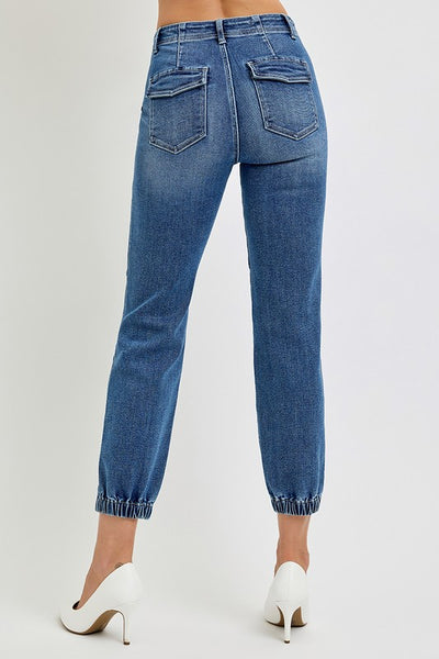 HIGH RISE ANKLE JOGGER RELAXED JEANS