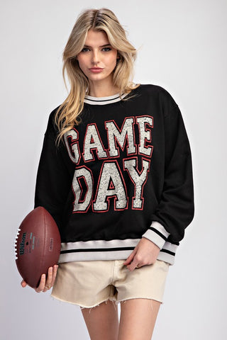 GAME DAY VARSITY STRIPE FOOTBALL SWEATSHIRT