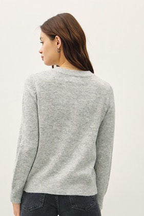 SOFT TEXTURED HEATHER YARN KNIT SWEATER