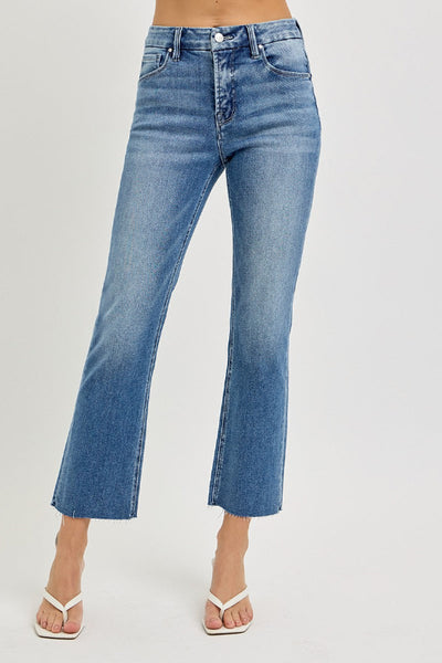 TUMMY CONTROL HIGH RISE CROP STRAIGHT JEANS