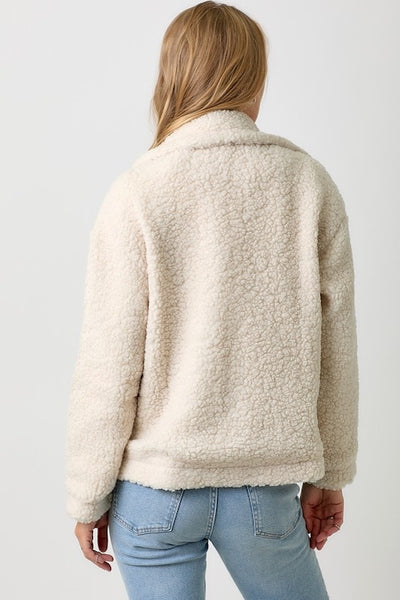 COZY AND CASUAL DENIM MIXED SHERPA JACKET