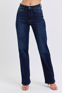 JUDY BLUE HIGH WAISTED CLEAN DK WASH STRAIGHT DENIM