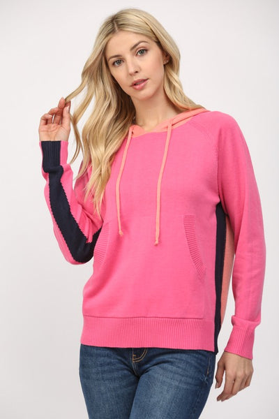 COLOR BLOCK LIGHTWEIGHT SWEATER HOODIE