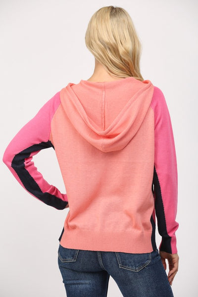 COLOR BLOCK LIGHTWEIGHT SWEATER HOODIE