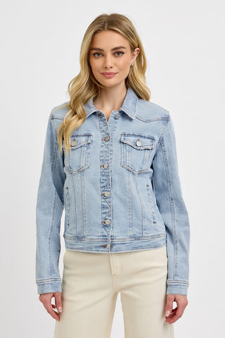 CLASSIC COMFORT STRETCH VINTAGE WASH DENIM JACKET