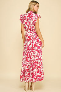 WHISPERS OF BLOOM FLORAL PRINTED TIERED MAXI DRESS