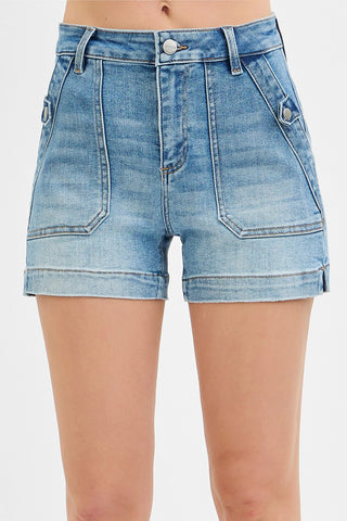 HIGH RISE PATCH POCKET SHORTS