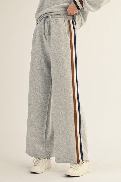 ELEVATED AND CASUAL COLOR BLOCK TRIM DETAIL  PANTS