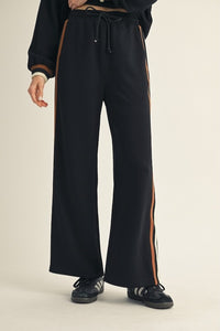 ELEVATED AND CASUAL COLOR BLOCK TRIM DETAIL  PANTS
