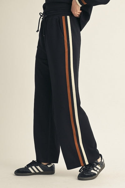 ELEVATED AND CASUAL COLOR BLOCK TRIM DETAIL  PANTS