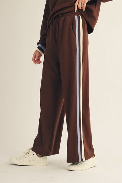 ELEVATED AND CASUAL COLOR BLOCK TRIM DETAIL  PANTS
