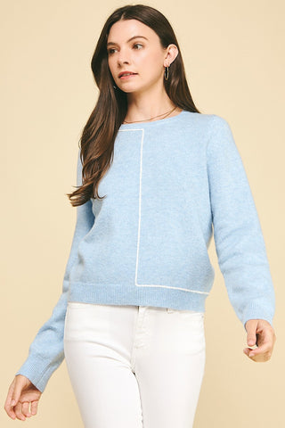 MODERN MINIMALIST STITCH DETAIL KNIT SWEATER