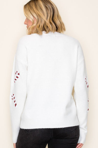 HOLIDAY READY SEQUIN CANDY CANE SWEATER