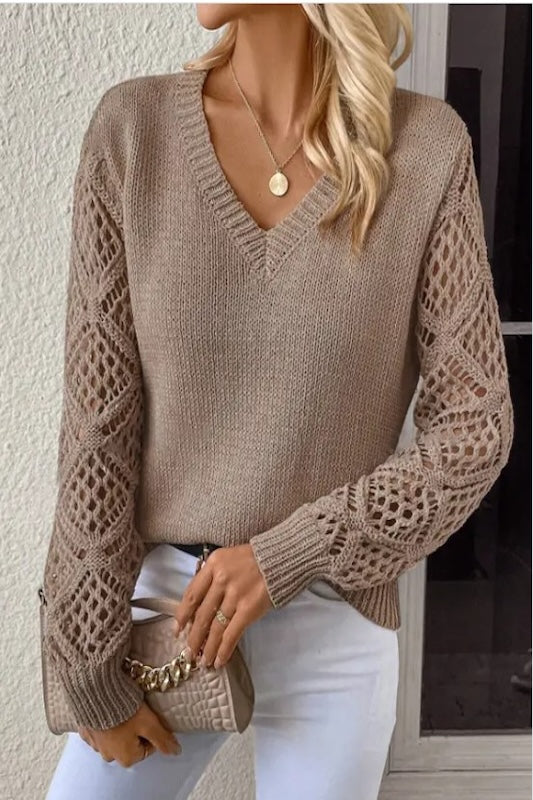 COZY AND CHIC HOLLOW KNITTED SWEATER