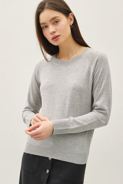 ESSENTIAL WOOL BLEND RAGLAN SLEEVE FINE SWEATER