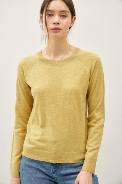 ESSENTIAL WOOL BLEND RAGLAN SLEEVE FINE SWEATER