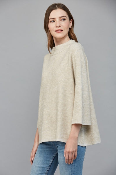 FESTIVE METALLIC MOCK NECK SWEATER TOP