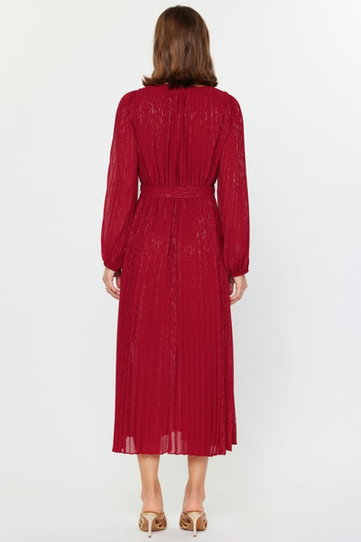 BEAUTIFUL, FESTIVE AND TIMELESS PLEATED V NECK DRESS