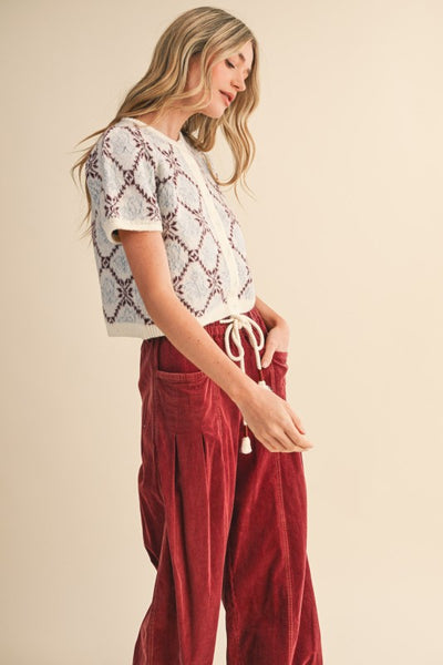 EFFORTLESSLY PRETTY FLORAL SHORT SLEEVE CARDIGAN