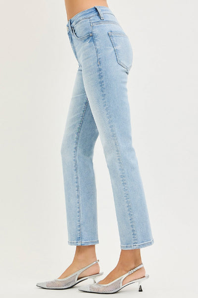 TUMMY CONTROL HIGH RISE CROP STRAIGHT JEANS