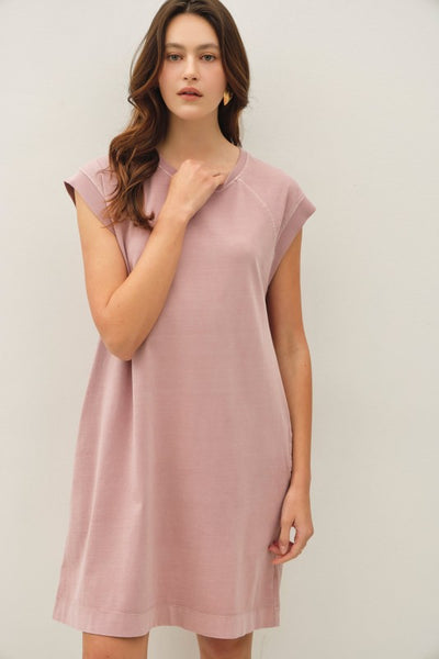 EVERYDAY ESSENTIAL CAPPED SLEEVE JERSEY DRESS
