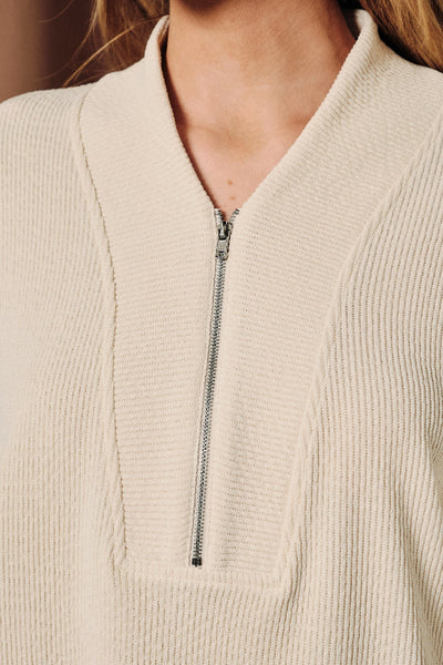 women's quarter zip ribbed pullover sweater
ribbed knit half zip sweater women
oversized quarter zip sweatshirt women
cream ribbed pullover top women
drop shoulder quarter zip knit top
casual ribbed zip neck sweater
women's cozy pullover quarter zip
neutral ribbed knit pullover women
sporty chic zip neck sweater
long sleeve ribbed zip pullover top