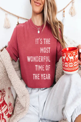 HOLIDAY GRAPHIC MOST WONDERFUL TIME OF THE YEAR T-SHIRT