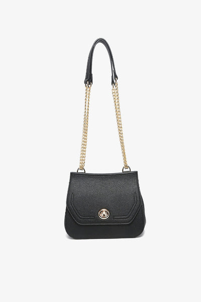 LOTTIE TWIST LOCK CROSSBODY BAG W/CHAIN STRAP