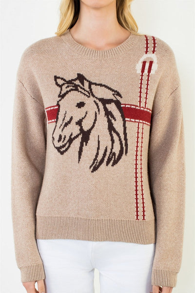 women's horse print knit sweater
equestrian graphic crewneck sweater women
horse head intarsia sweater beige
women's novelty knit pullover sweater
Western inspired graphic sweater women
beige crewneck horse sweater
equestrian style women's sweater
horse graphic long sleeve knit top
THML horse sweater women
women's preppy equestrian knitwear
