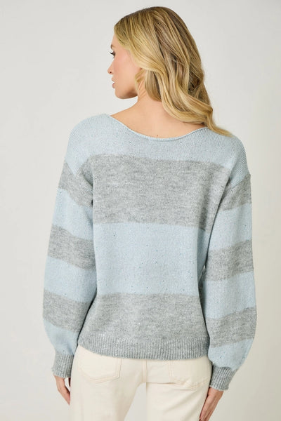 COLOR BLOCKED SEQUINS SWEATE