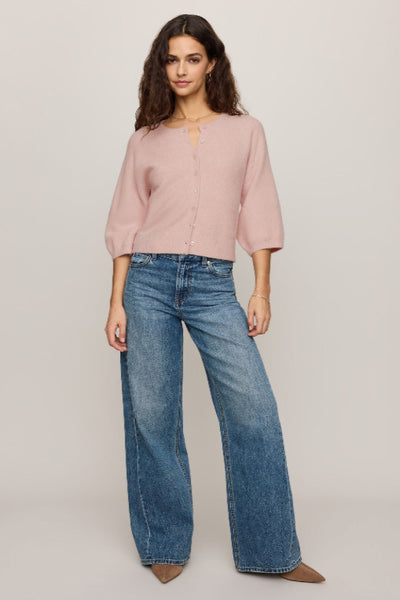 Z Supply cardigan, Valor cardigan, soft blush cardigan, 3/4 sleeve cardigan women, balloon sleeve cardigan, button front cardigan, cropped knit cardigan, spring cardigan women, Z Supply ZW263299, pink cardigan women