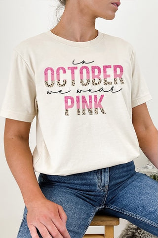 WE WEAR PINK- LEOPARD PRINT SHORT SLEEVE