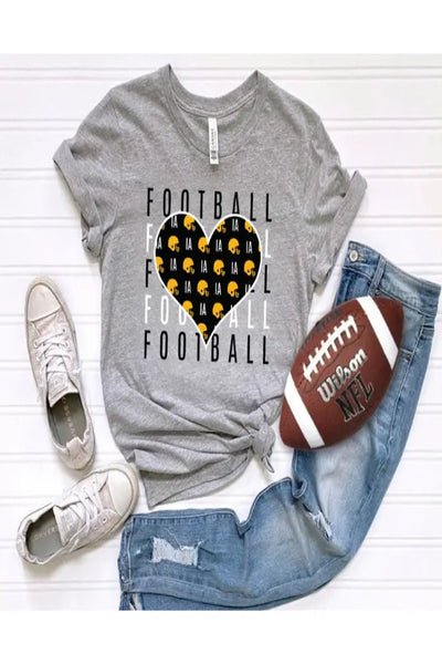 IOWA STATE OR IOWA FOOTBALL WITH HEART GRAPHIC