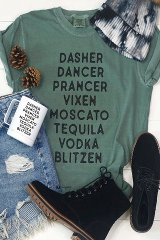 CHRISTMAS HUMOR DASHER, PRANCER T SHIRT
