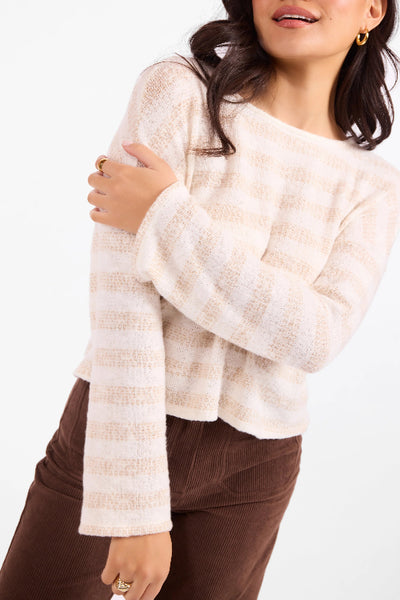 cream taupe stripe crewneck sweater
brushed knit stripe top women
Sadie and Sage Billie crewneck top
soft stripe crewneck sweater women
cream taupe knit sweater top
relaxed fit crewneck stripe sweater
women's brushed stripe pullover sweater
neutral stripe knit top women's fashion
cozy crewneck sweater women fall
polyester rayon blend stripe sweater top