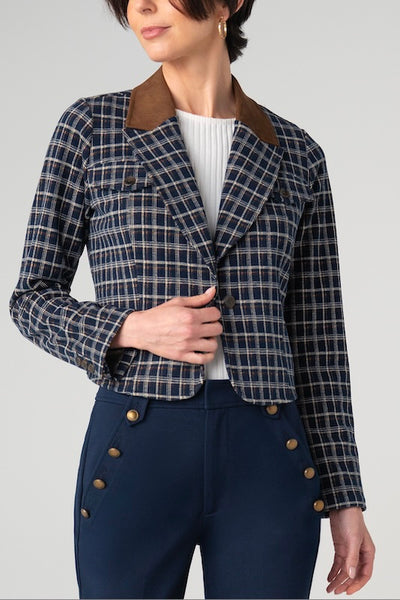 Liverpool Los Angeles cropped blazer navy tartan
plaid cropped blazer women suede collar
navy tartan blazer boutique women
Liverpool LM1D07TL79 blazer
cropped structured blazer navy plaid
equestrian inspired women's blazer
tartan print single button blazer
women's cropped plaid jacket navy
heritage plaid blazer women's fashion
navy multi tartan cropped jacket boutique