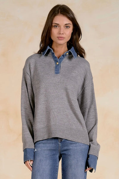 Elan denim collar sweater women
gold button pullover sweater women
denim collar knit sweater heather grey
mixed media sweater women
quarter button denim collar sweater
oversized grey pullover sweater women
Elan women's sweater grey
faux layered denim collar sweater
acrylic wool blend pullover women
denim detail knit sweater women