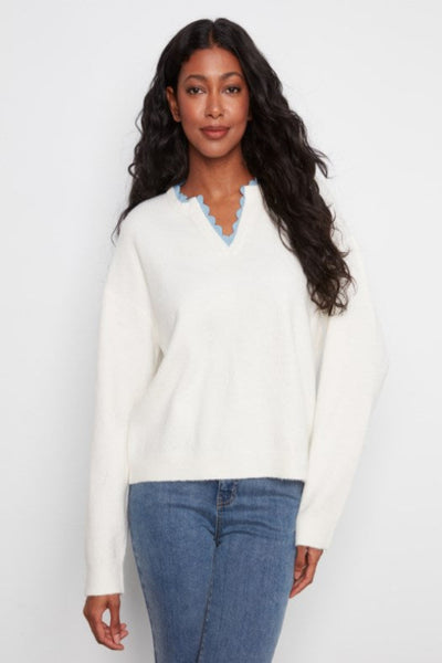 Charlie B V neck sweater with woven trim
women's cream sweater with scallop trim
drop shoulder V notch sweater women
women's cream knit sweater blue trim
Charlie B sweater women's fashion
woven trim V neck sweater women
women's long sleeve drop shoulder sweater cream
scallop neckline sweater women
women's soft knit V neck sweater
Charlie B cream sweater women