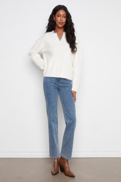 Charlie B V neck sweater with woven trim
women's cream sweater with scallop trim
drop shoulder V notch sweater women
women's cream knit sweater blue trim
Charlie B sweater women's fashion
woven trim V neck sweater women
women's long sleeve drop shoulder sweater cream
scallop neckline sweater women
women's soft knit V neck sweater
Charlie B cream sweater women